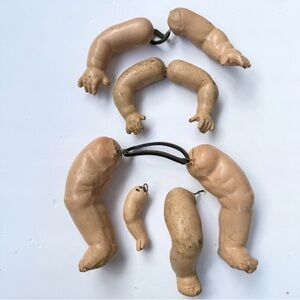 VTG Composition Doll Legs Arms Parts Creepy Spooky Lot